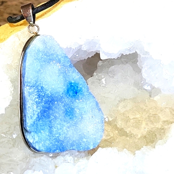 None Jewelry Pretty Baby Blue Stone Pendant Poshmark